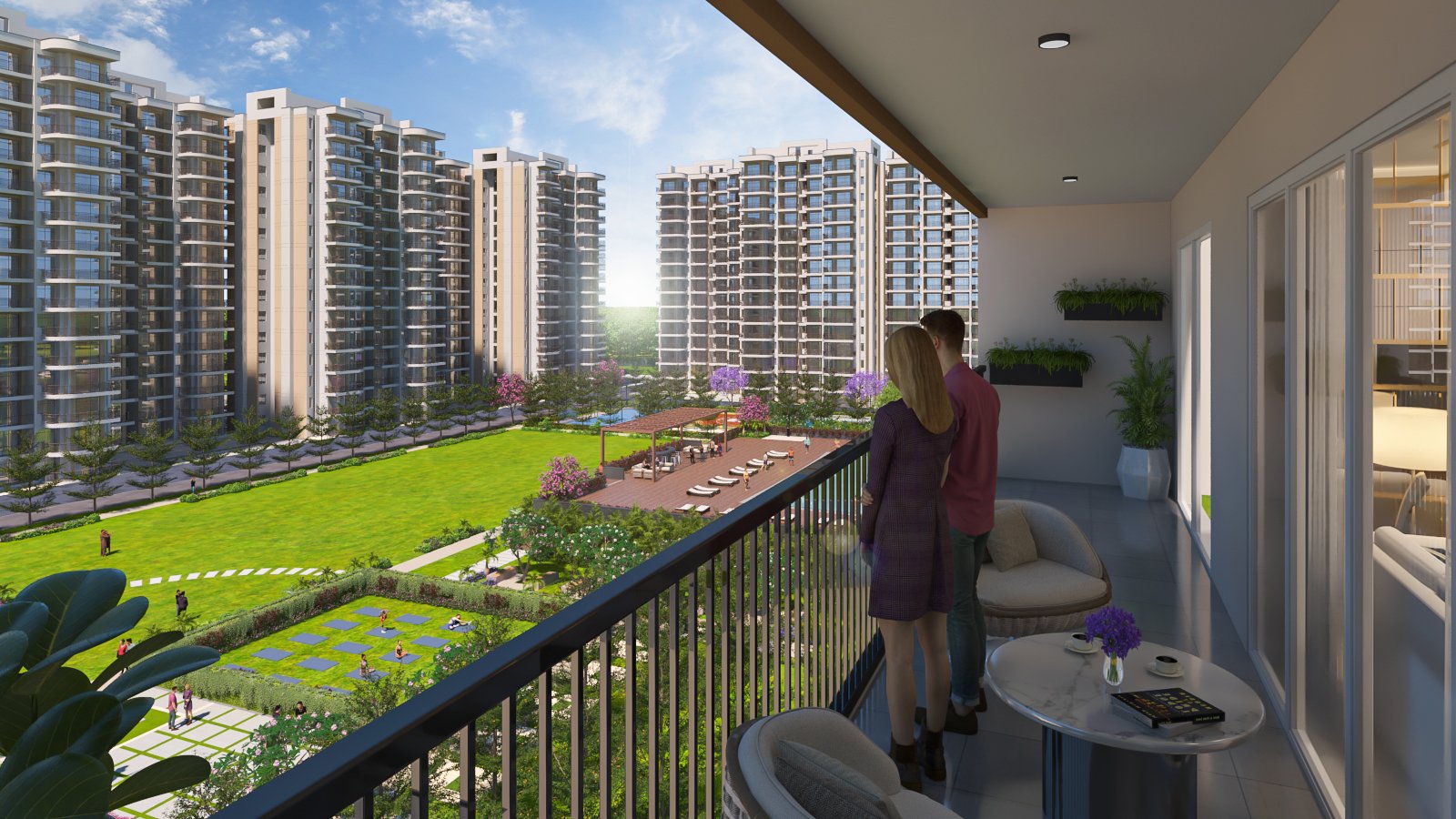 Private Sky Balcony with Panoramic Township Views